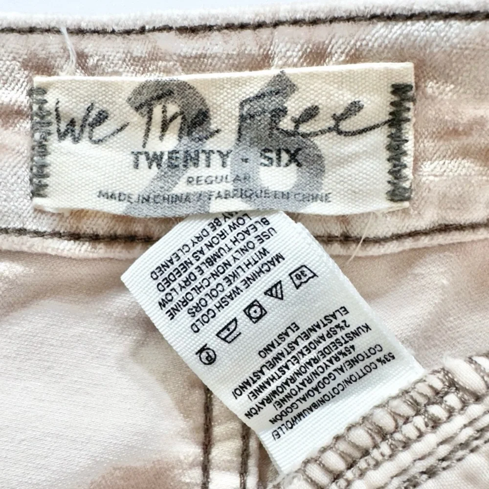 Free People Velvet Champagne Cream High Waist Cropped Skinny Pants Size 26, 2 - Picture 9 of 11